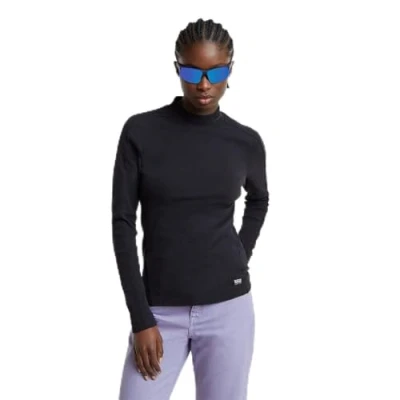 Abbildung von G STAR SLIM FIT MOCK Langarmshirt, Damen, Größe: Medium, Black