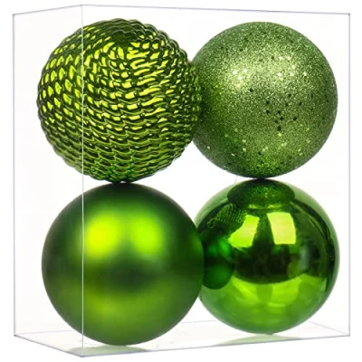 Abbildung von 12CM Weihnachtsdeko Weihnachtskugeln, 4 Stücke Bruchsiche Christbaumkugeln Ornamente Weihnachtsbaumschmuck für Weihnachtsbaum Weihnachtsdekoration Kugeln