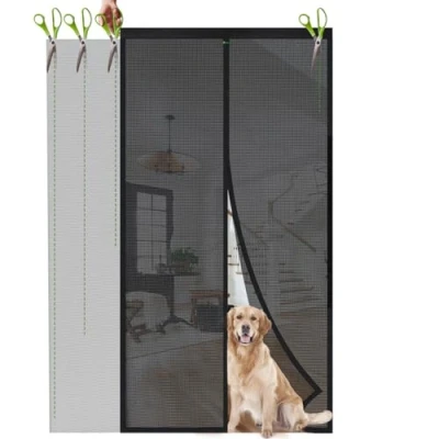 Abbildung von Sekey Kürzbar Fliegengitter Tür Magnet Insektenschutz Magnetvorhang, Balkontür Magnet, Klebemontage ohne Bohren 150x210cm Schwarz