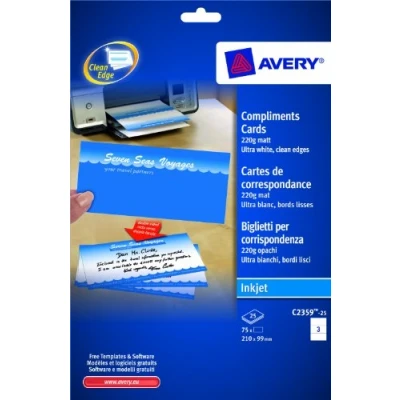 Abbildung von AVERY C2359 25.FR Quick und Clean Korrespondenz Karten