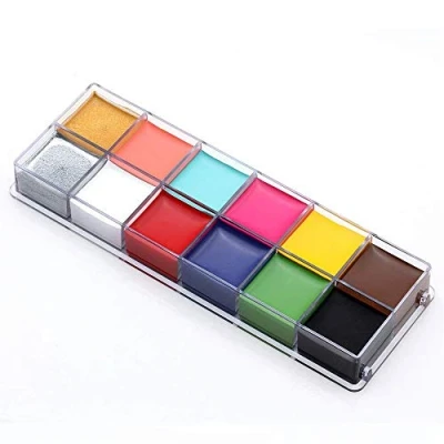 Abbildung von TEEROVA Face Body Paint Professional 12 Blitzfarben Oil Painting Kunst Makeup Palette Set