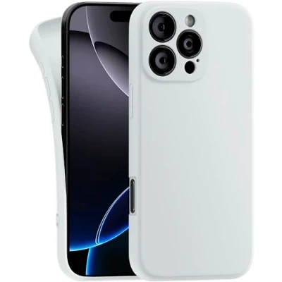 Abbildung von MyGadget Hülle kompatibel mit iPhone 16 Pro Max robuste Handyhülle TPU Case Slim Silikonhülle Back Cover Kratzfest Schutzhülle Matt Weiß
