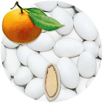 Abbildung von EinsSein 0,5kg Schokomandeln Orange weiss matt Hochzeitsmandeln Gastgeschenke Hochzeit Taufe Kommunion Konfirmation Mandeln aus Schokolade und Zucker sprich Schoko Zuckermandeln Badem sekeri