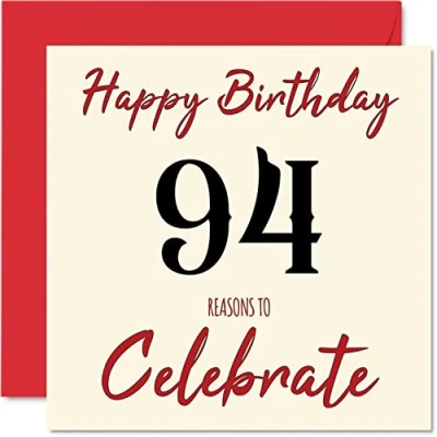 Abbildung von Stuff4 Lustige Geburtstagskarte zum 94. Geburtstag für Männer und Frauen, Gründe Geburtstag, Großvater, Opa, Oma, Papa, Mama, 145 mm x Grußkarten,