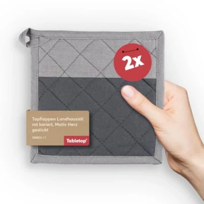 Abbildung von Tabletop Topflappen PREMIUM Set grau, (2 tlg)