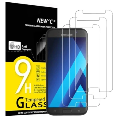 Abbildung von NEW&#039;C 3 Stück, Panzer Schutz Glas für Samsung Galaxy A5 2017, Frei von Kratzern, 9H Härte, HD Displayschutzfolie, 0.33mm Ultra klar, Ultrabeständig