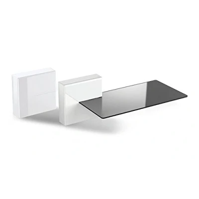 Abbildung von Meliconi 480522 Ghost Cubes Shelf White Stapelbare Kabelkanal mit Regalen aus Glas weiß