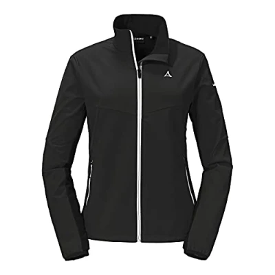 Abbildung von Schöffel Damen Softshell Jacket Rinnen L, wind und wasserabweisende Winter Wanderjacke mit Body Mapping Technologie, atmungsaktive Outdoorjacke für Wintersport, black, 34