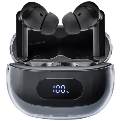 Abbildung von Intenso Buds Plus TWS True Wireless Kopfhörer T310AE mit Active Noise Cancelling, ENC, Bluetooth und bis zu 25 Std. Musikwiedergabe, Schwarz