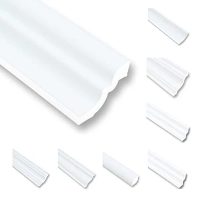 Abbildung von MDEKOR Deckenleiste Styropor Leisten XPS Stuckleisten Abschlussleiste Weiss Deckenleisten, 16 Meter / 8 Leisten, St.