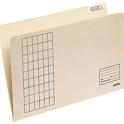 Abbildung von 100 x Leitz Einstellmappen A4 vertikal Gitterdruck chamois
