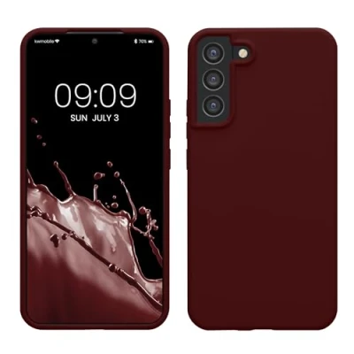 Abbildung von kwmobile Hülle kompatibel mit Samsung Galaxy S22 Plus Silikon Handy Case Handyhülle weiche Oberfläche kabelloses Laden Tawny Red