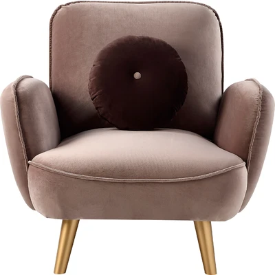 Abbildung von ATLANTIC home collection Sessel &quot;Ben&quot;, mit Welleunterfederung, inkl. Dekokissen und goldene Massivholzfüße