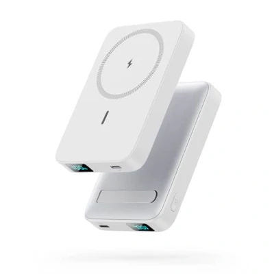 Abbildung von Magnetische Power Bank für MagSafe, 10800mAh Wireless Powerbank,PD 22.5W USB C Schnellladung Powerbank mit Faltbarer Halterung LED Display Externer Akku,für MagSafe iPhone 16/15/14/13/12/Pro/Max