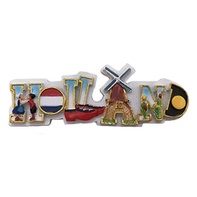 Abbildung von Holland 3D Buchstaben Kühlschrankmagnet Touristische Souvenirs Harz Magnetische Aufkleber Home &amp; Kitchen Dekoration aus China