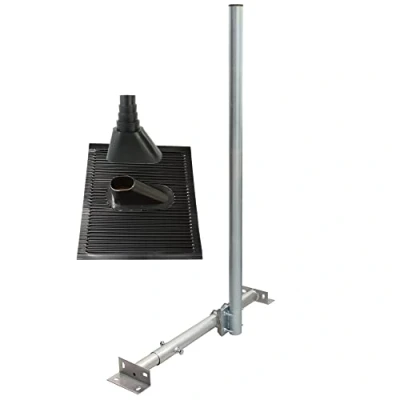 Abbildung von Premium X Basic X120 48 SAT TV Dachsparrenhalter 120cm Mast 48mm Dach Sparren Halterung für Satelliten Antenne Satellitenschüssel ALU Ziegel Manschette schwarz