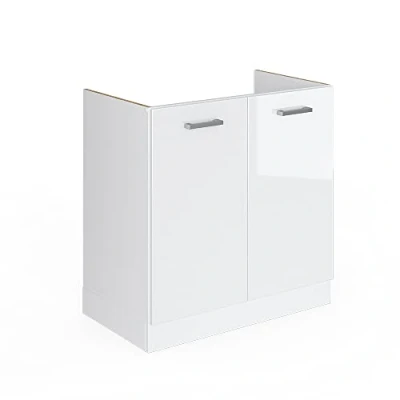 Abbildung von Vicco Spülenunterschrank R Line, Weiß Hochglanz/Weiß, 80 cm ohne Arbeitsplatte