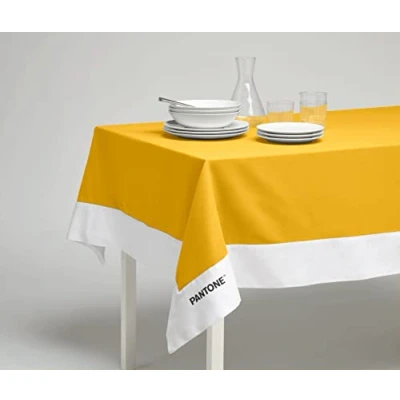 Abbildung von Pantone™ Rechteckige Tischdecke für 8 Sitzer, 140 x 240 cm, 100 % Baumwolle, 220 g, Gelb
