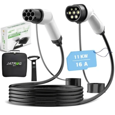 Abbildung von JATRHG EV Ladekabel 11KW 16Amp / DREI Phasen 12 Meter/Elektrofahrzeug und Plug in Hybrid Typ 2 auf