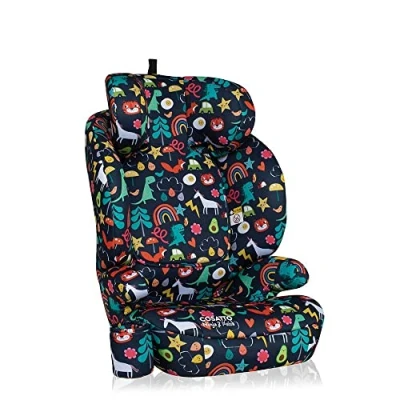 Abbildung von Cosatto Ninja 2 i Size Kindersitz Ab 100 150cm, circa 4 12 Jahre, R129 Boostersitz mit hohem Rückenteil, Kopfstütze Einfach Gurt oder ISOFIX einstellbar, vorwärts gerichtet (Cosatto Carnival)