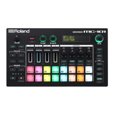 Abbildung von Roland MC 101 AIRA DJ Groovebox Produktionsstudio für die Hosentasche Schwarz