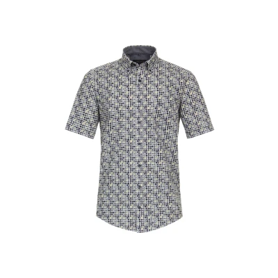Abbildung von Casamoda Kurzarm Print Casual FIT Hemd, Herren, Größe: 6XL, Dunkelblau