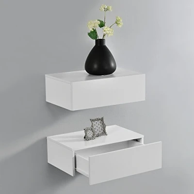 Abbildung von en.casa Nachtschrank »Oslo« in 2er Set mit Schublade 46x30x15cm Weiß Matt