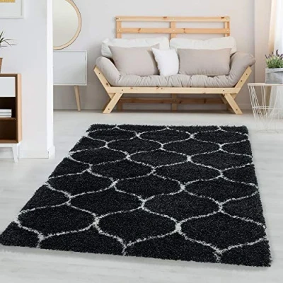 Abbildung von Carpettex Hochflor Teppich Skandinavisches Design, Läufer, Höhe: 30 mm, Runder Wohnzimmer Design Shaggy flauschig
