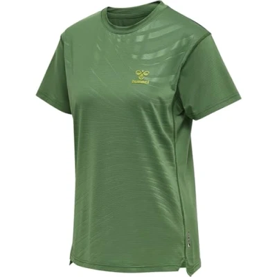 Abbildung von Hummel GRID POLY TEE Tshirt print, Damen, Größe: Small, Myrtle dark citron