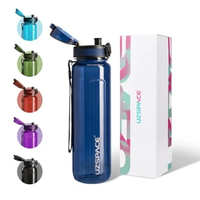 Abbildung von UZSPACE Trinkflasche 500ml / 750ml 1000ml, Kinder Auslaufsicher, BPA frei &amp; Tritan Wasserflasche für fahrrad, fitness,Outdoor