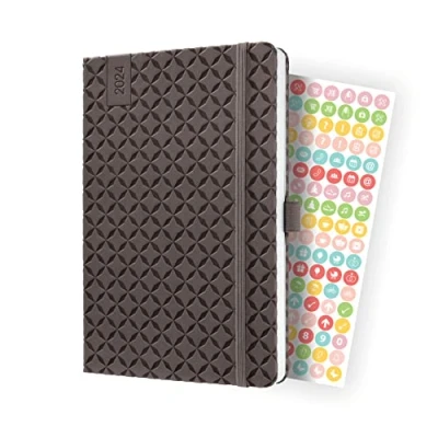 Abbildung von SIGEL J4123/2 Wochenkalender Jolie 2024, ca. A5, braun, Hardcover, Gummiband, Stiftschlaufe, Einstecktasche, 174 Seiten, aus nachhaltigem Papier, Terminplaner, 2 Stück