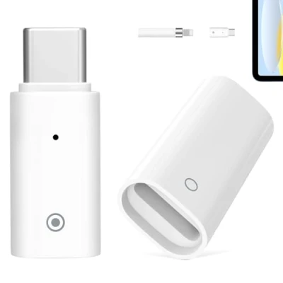 Abbildung von MoKo 2 Stück Ladeadapter für Apple Pencil 1. Generation, USB C auf Adapter + Buchse Ladeanschluss, Stecker iPad 10. Weiß