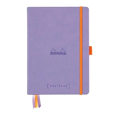 Abbildung von Rhodia 118578C Notizheft Goalbook (DIN A5, 14,8 x 21 cm, Dot, praktisch und trendige, mit festem Deckel, 90g weißes Papier, 120 Blatt) 1 Stück, Irisblau