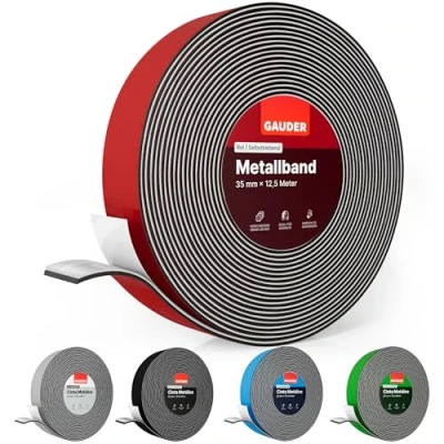 Abbildung von GAUDER Metallband selbstklebend rot I Magnethaftband ideal für Tonies® Figuren &amp; Regale Magnetband Magnete Ferroband Eisenband (12.5 m)