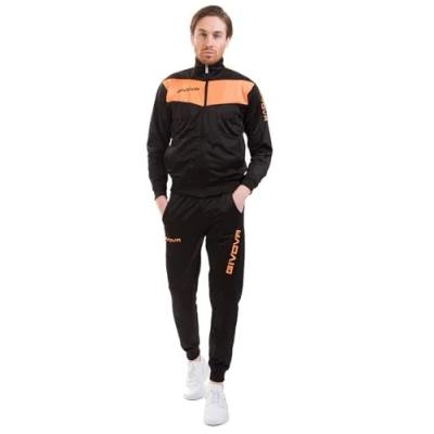 Abbildung von Givova Unisex Kinder Visa Fluo Sportset, Schwarz/Neonorange, s m