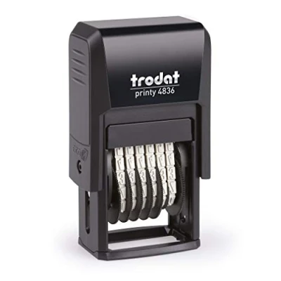 Abbildung von Trodat Printy 4836 Selbstfärbender Nummernstempel mit 6 Stellen, 3.8mm, Stempelfarbe schwarz
