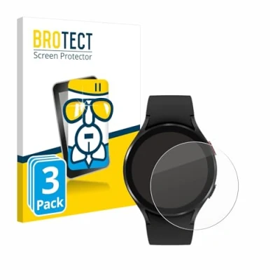 Abbildung von BROTECT Schutzglas für Samsung Galaxy Watch 4 (44mm) (3 Stück) Schutzfolie Panzer Folie Glas [Extrem Kratzfest 9H, Anti Fingerprint,