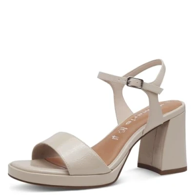 Abbildung von Tamaris High Heel Sandalette, Damen, Größe: 41, Ivory patent Schuhe