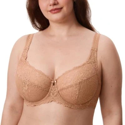 Abbildung von DELIMIRA Damen Minimizer BH Große Größen ohne Polster Vollschalen mit Spitze Kaum Buff 110C