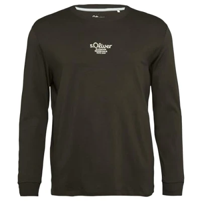 Abbildung von s.Oliver Big Size Herren 2162192 Langarm Shirt mit Logo Stickerei, 89D1, 58