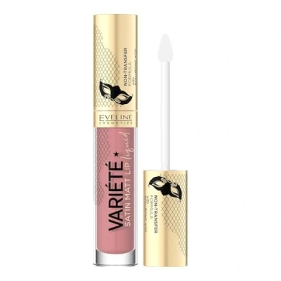Abbildung von Eveline Cosmetics Variété Lang anhaltender Flüssig Lippenstift mit Hyaluronsäure Nr. 02 Wischfest, feuchtigkeitsspendend, vegane Formel mattem Finish und Schokoladenduft