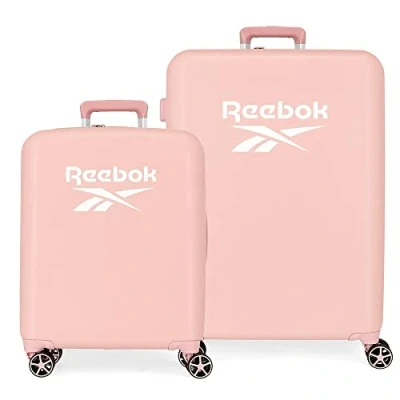 Abbildung von Reebok Roxbury Koffer Set, Rosa, 55/70 cm, robust, ABS Kunststoff, integrierter TSA Verschluss, 119,4 l, 6 kg, 4 Doppelrollen, Handgepäck, Set de maletas, kofferset