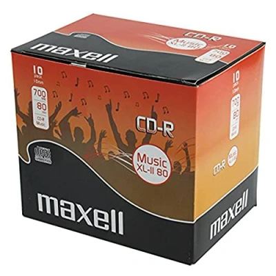Abbildung von Maxell CD Rohling 10 Rohlinge R Audio 80 Minuten Musik Jewelcase