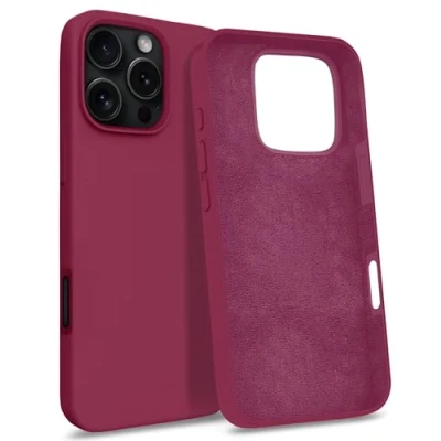 Abbildung von MyGadget Hülle für iPhone 16 Pro Gummierte Handyhülle [ 3 Layer Struktur ] Schutzhülle mit Soft Inlay &amp; Hardcase Cover außen Bordeaux
