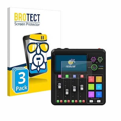Abbildung von BROTECT Schutzglas für Rode Rodecaster Duo (3 Stück) Schutzfolie Panzer Folie Glas [Extrem Kratzfest 9H, Anti Fingerprint, Ultra Transparent]