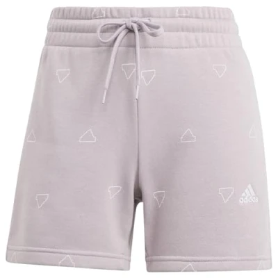 Abbildung von adidas Damen Essentials Monogram Fleece Graphic Shorts Lässige, preloved fig, L