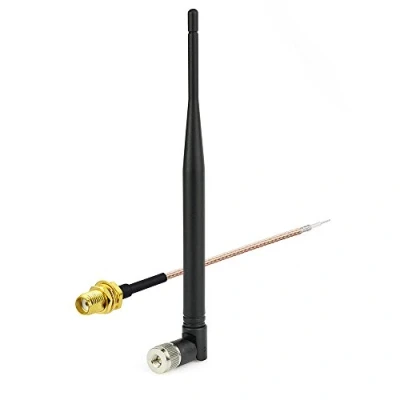 Abbildung von Eightwood 868 MHz Antenne Kipp und Schwenkbar NFC RFID SMA Stecker + Buchse Pigtail Kabel RG178 15cm 6inch für GSM Wireless WiFi Homematic CCU3 CCU2 CC1101 Ham Radio MEHRWEG