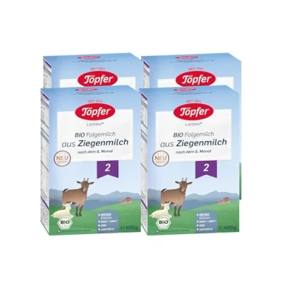 Abbildung von Töpfer Bio Folgemilch aus Ziegenmilch 2 4 x 400g Milchpulver Babynahrung als Ergänzung zum Stillen oder der Beikost Mit kontrollierten Zutaten in Qualität