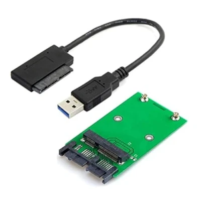 Abbildung von cablecc USB 3.0 zu mSATA 50 Pin SSD &amp; 1,8&quot; Micro SATA 7+9 16 Adapter Add On Karten PCBA