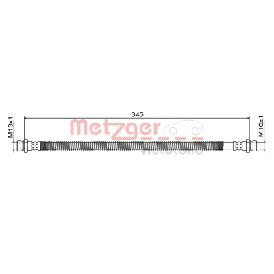 Abbildung von METZGER 4111881 Bremsschläuche Hinterachse rechts, innen 345 KIA: SORENTO 1